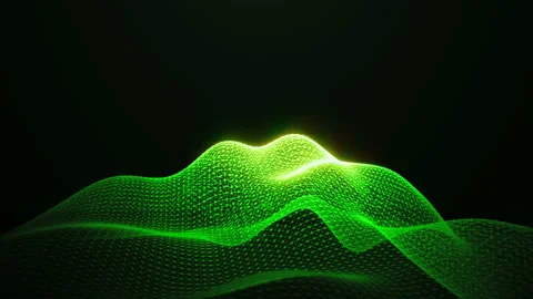 Green Shine Loopable Abstract Triangular Waves Rotation Stock Footage 87567767