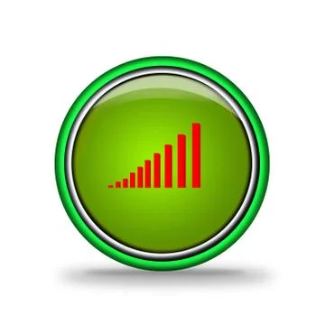 Green shiny button with elements,  design for website. Illustrazione stock