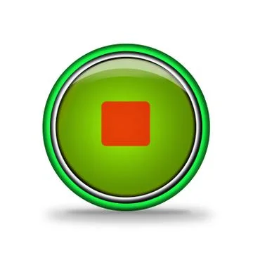 Green shiny button with elements,  design for website. Stock Illustration
