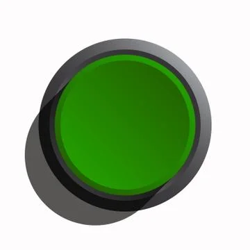 Green shiny button with metallic elements, vector design for website. Stock Illustration