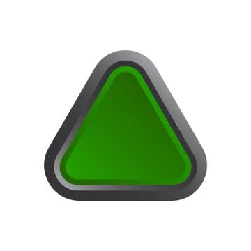 Green shiny button with metallic elements, vector design for website. Illustrazione stock