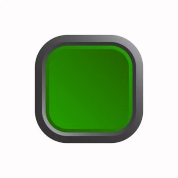 Green shiny button with metallic elements, vector design for website. Stock Illustration