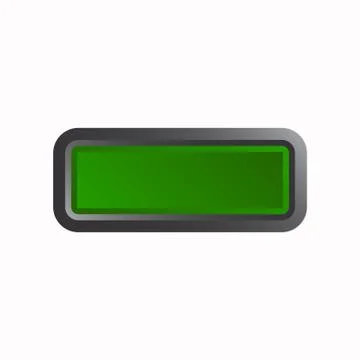 Green shiny button with metallic elements, vector design for website. Stock Illustration