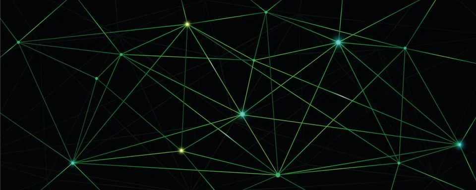Green shiny digital network technical background Stock Illustration