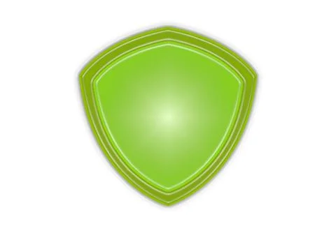 Green shiny shield icon Stock Illustration