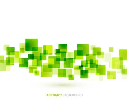 Green shiny squares technical background. Vector Stock Illustration
