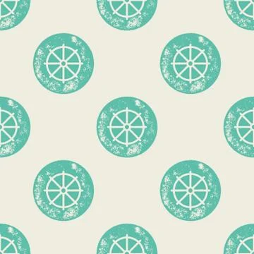Green Ship Helm Pattern Stock Illustration
