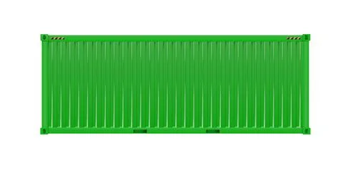 Green Shipping Cargo Container Twenty and Forty feet. Logistics and Stock Illustration