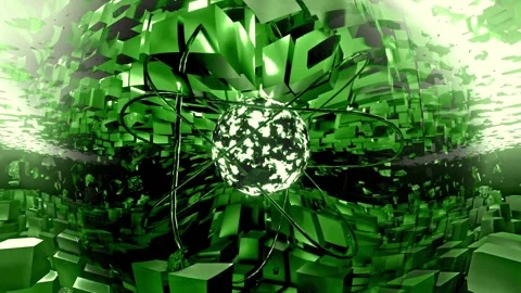 Green Shockwave Core Field 4K Seamless Sci-Fi VJ Loop Vídeos de archivo 338188946