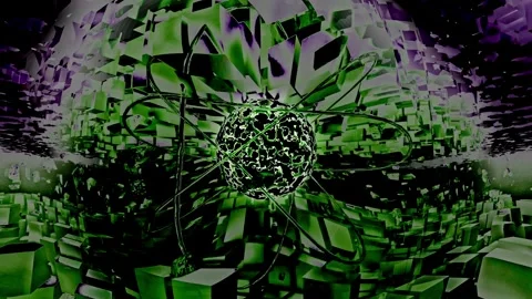 Green Shockwave Core Field 4K Seamless Sci-Fi VJ Loop Vídeos de archivo 338188956