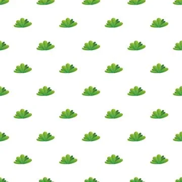 Green shrub pattern on white background Stock Illustration