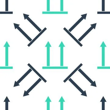 Green This side up icon isolated seamless pattern on white background. Two Stock Illustration