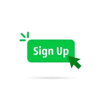 Green sign up button isolated on white Stock Illustration
