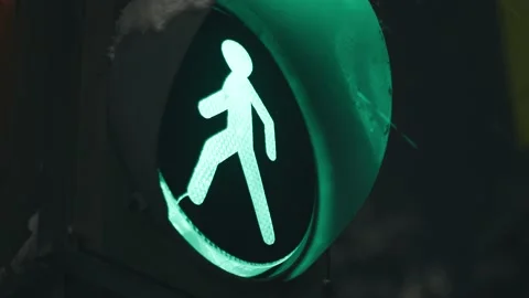 The green signal of the pedestrian traff... | Stock Video | Pond5