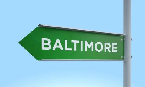 Green signpost baltimore Stock Illustration