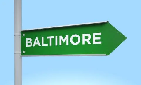 Green signpost baltimore Stock Illustration