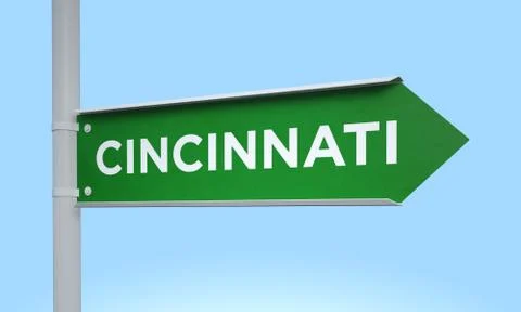 Green signpost cincinnati Stock Illustration