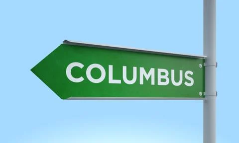 Green signpost columbus Stock Illustration