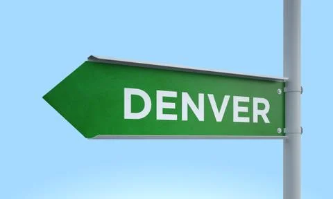 Green signpost denver Stock Illustration