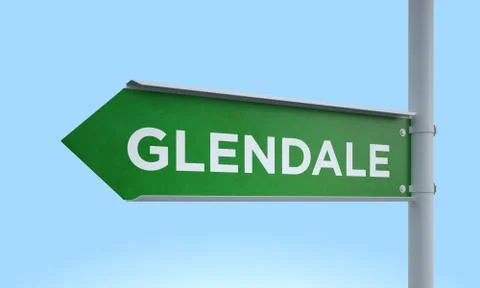 Green signpost glendale Stock Illustration