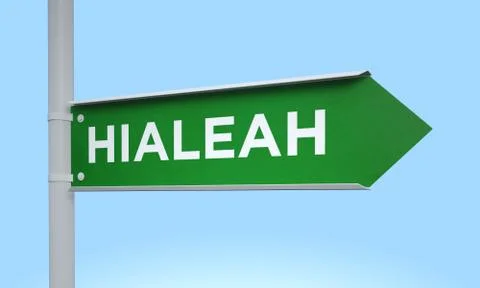 Green signpost hialeah Stock Illustration