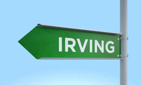 Green signpost irving Stock Illustration