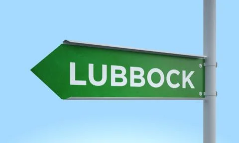 Green signpost lubbock Stock Illustration