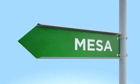 Green signpost mesa Stock Illustration