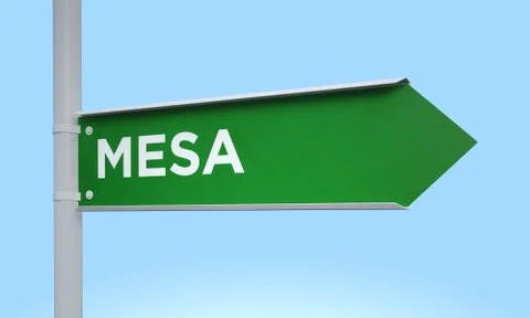 Green signpost mesa 스톡 일러스트