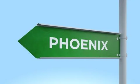 Green signpost phoenix Stock Illustration