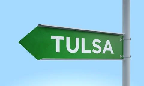Green signpost tulsa 스톡 일러스트