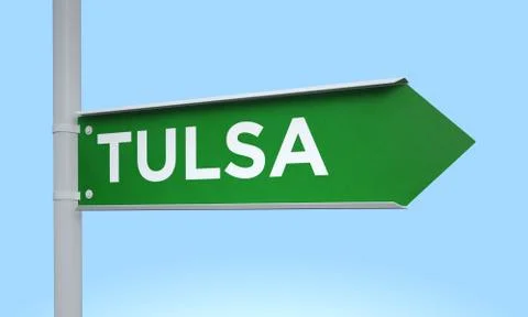 Green signpost tulsa Stock Illustration