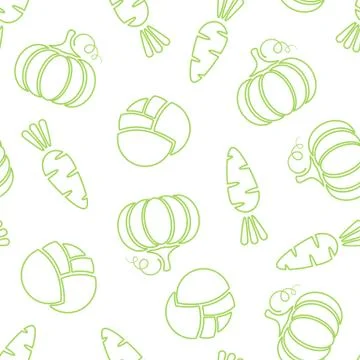 Green silhouette vegetable seamless pattern design Stock Illustration