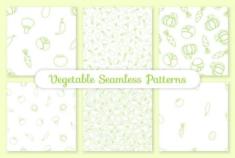 Green silhouette vegetable seamless pattern design Stock Illustration