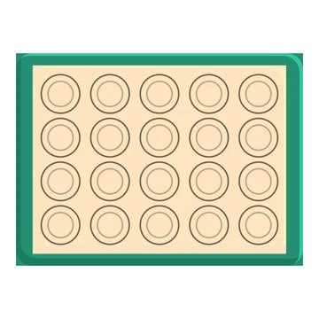 Green silicone baking mat with round indentations for perfect cookies Stock Illustration