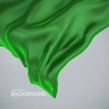 Green silk fabric. Stock Illustration