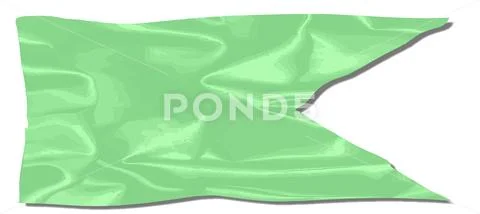 Green Silk Flag Stock Illustration