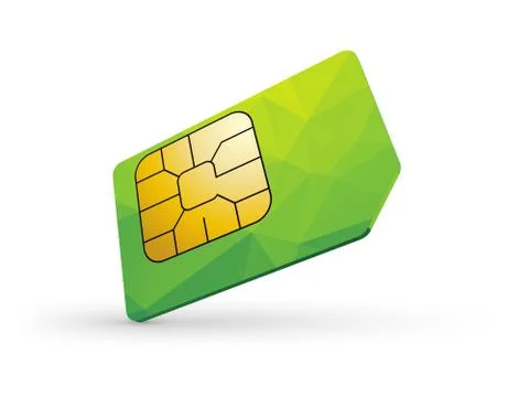 Green sim card Illustrazione stock