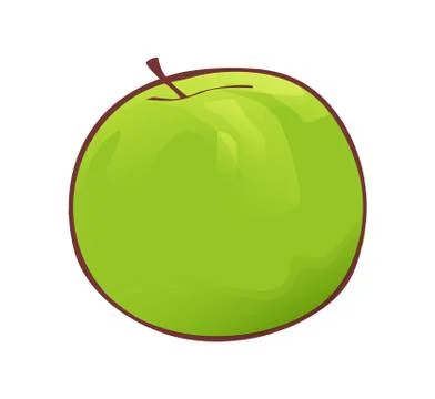 Green simple apple illustration vector Stock Illustration