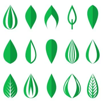 Green simple leaves Illustration