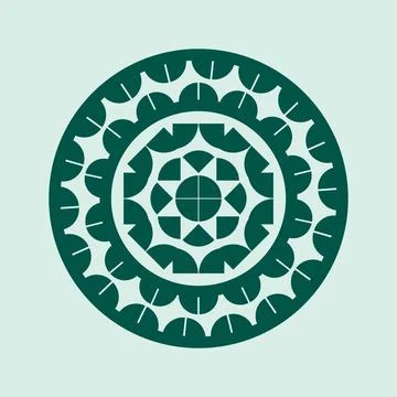 Green simple Mandala Vector design. Mandala design for Tiles design Stock Illustration