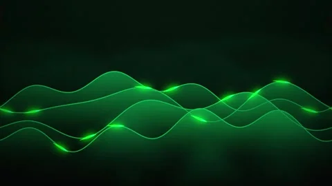 Green sinusoidal wave lines ripple in a seamless loop Stock Footage 342862040