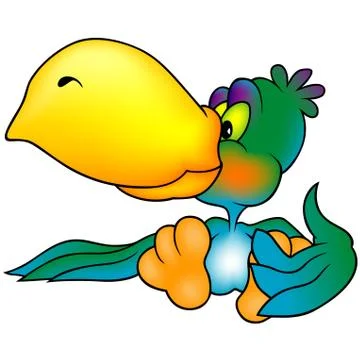 Green Sitting Parrot Stock Illustration