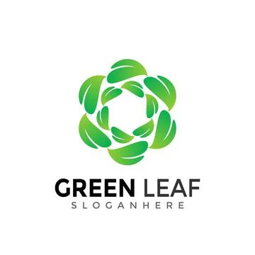 Green Six Leaf Creative Modern Logo Design Vector Illustration 스톡 일러스트