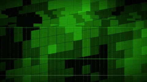 Green Skewed Matrix Tiles Binary Code Scanline Abstract Digital Background. Stockbeeldmateriaal 347878183