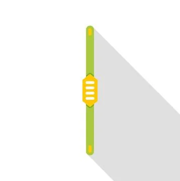 Green ski strap with yellow grip panel Stock Illustration