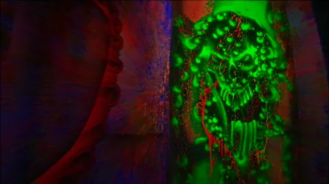 Green skull dolly in Stock Footage 647000