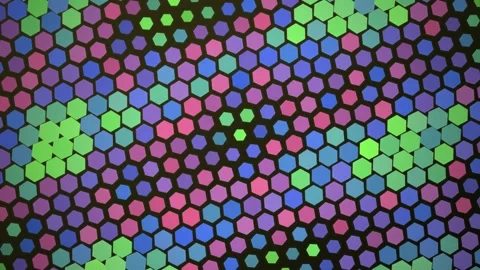 Green &amp; Sky Blue - Abstract Hex Pulse Loop 4K Stock Footage 348022096