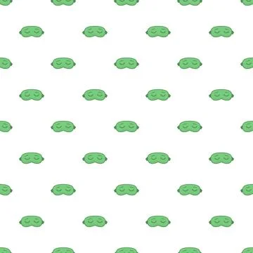 Green sleep mask pattern for relaxation and travel Stock Illustration