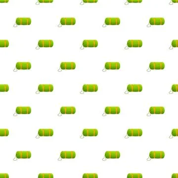 Green sleeping bag pattern illustrating outdoor camping equipment Stock Illustration